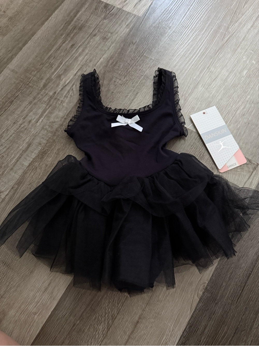Danskin Black Tulle Ballet Tutu with White Bow